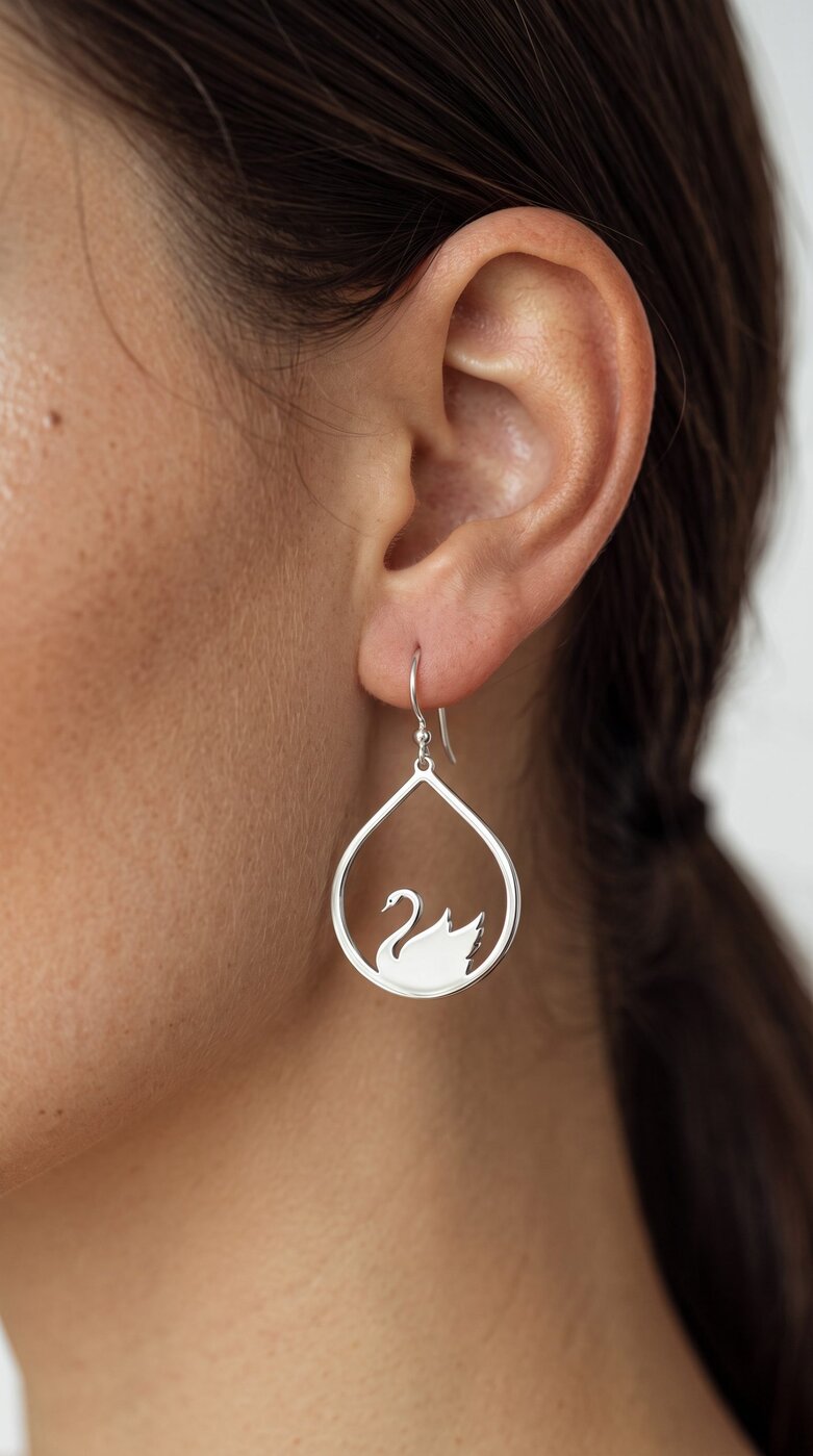 Earrings swan – tear