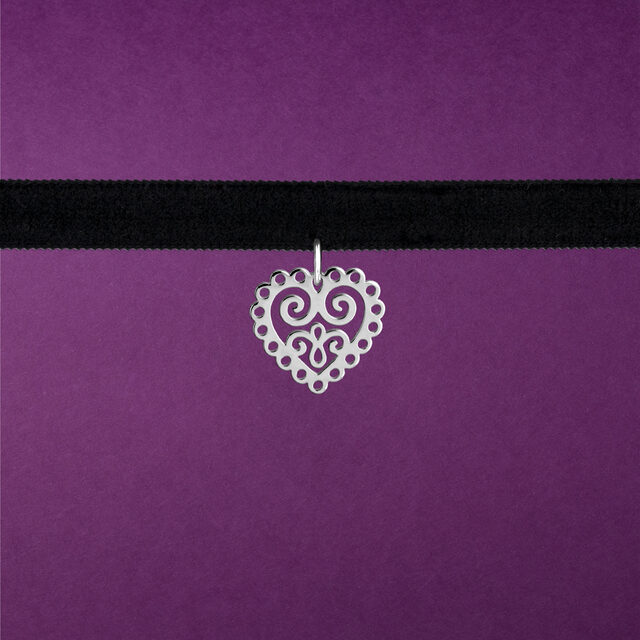 Necklace choker FOLK ornament heart