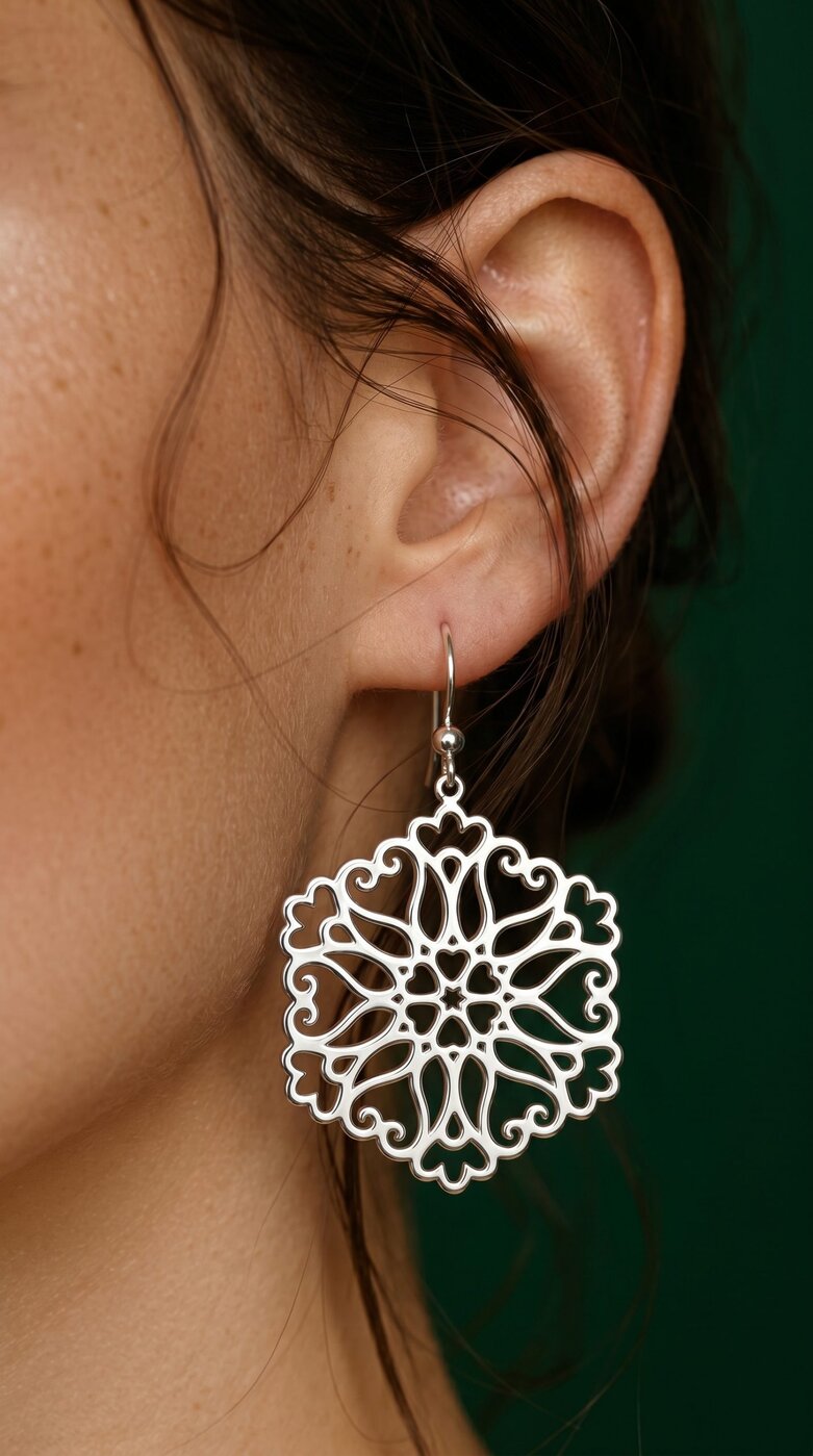 Náušnice snežienky – ornament 1