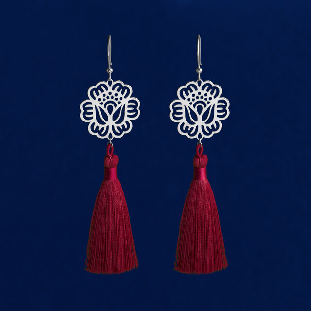 Earrings poppy 1 – tassels