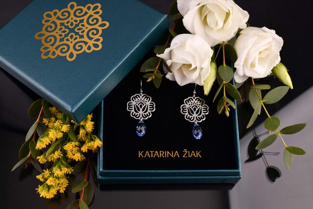 Náušnice mak 1 – Swarovski