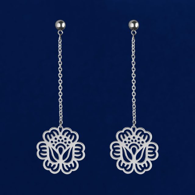 Earrings poppy 1 on chains