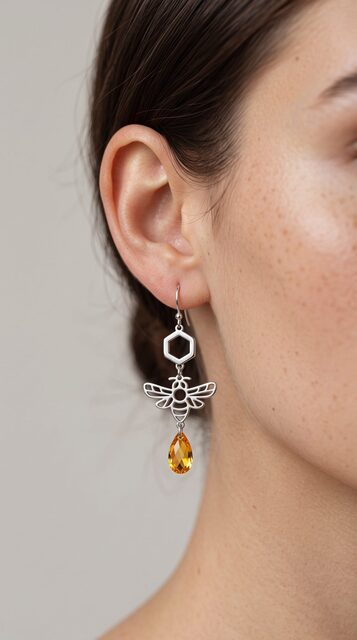 Earrings bee 1 – swarovski