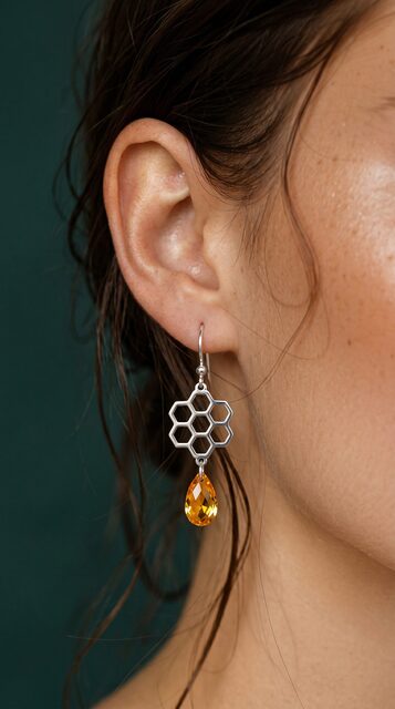 Earrings honeycomb 1 – swarovski