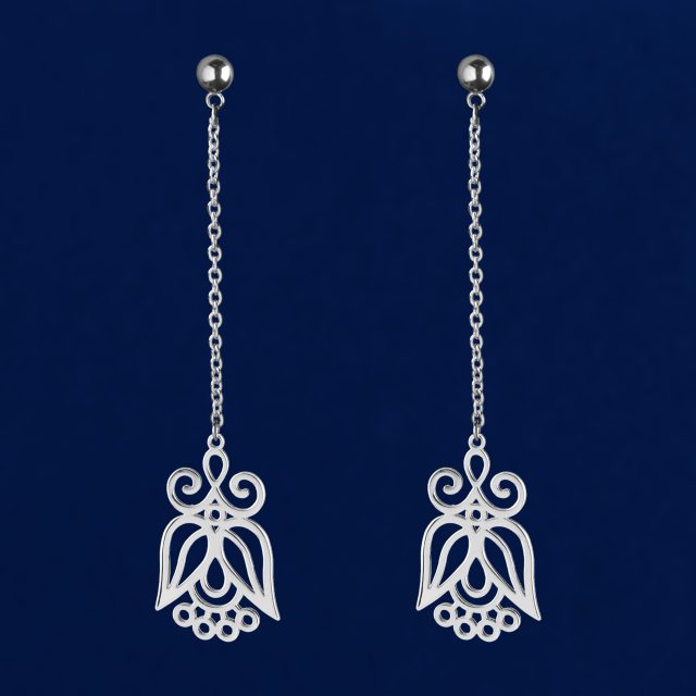Earrings poppy 2 on chains