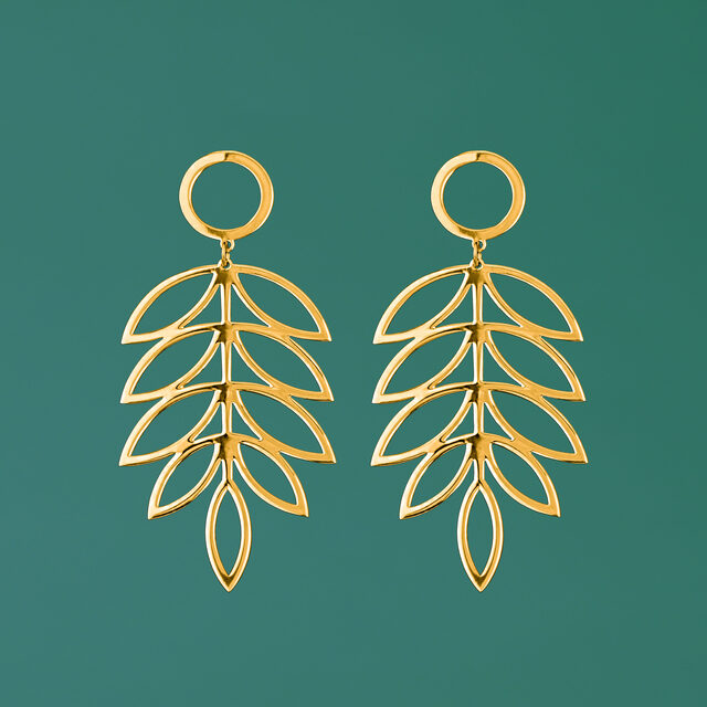 Earrings rowan leaf