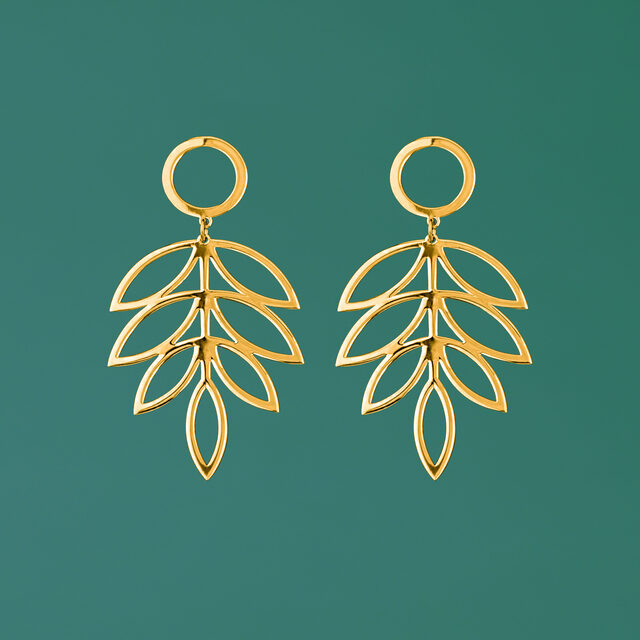 Earrings rowan leaf