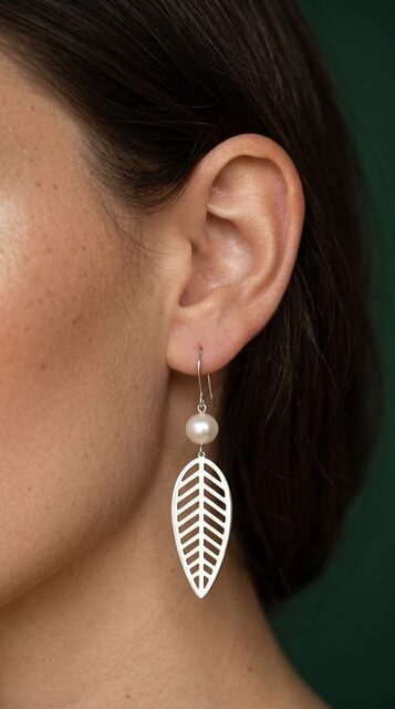 Earrings willow leaf