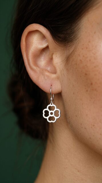 Earrings folk flower – clove pink