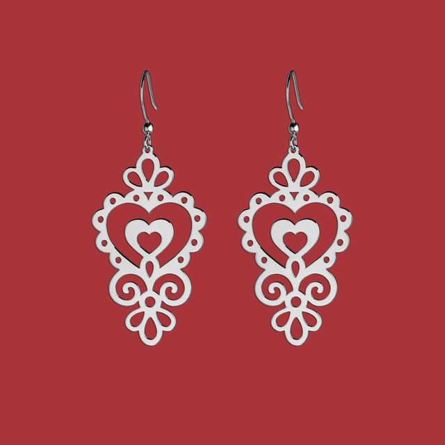 Náušnice Ornamentika – srdiečka 1