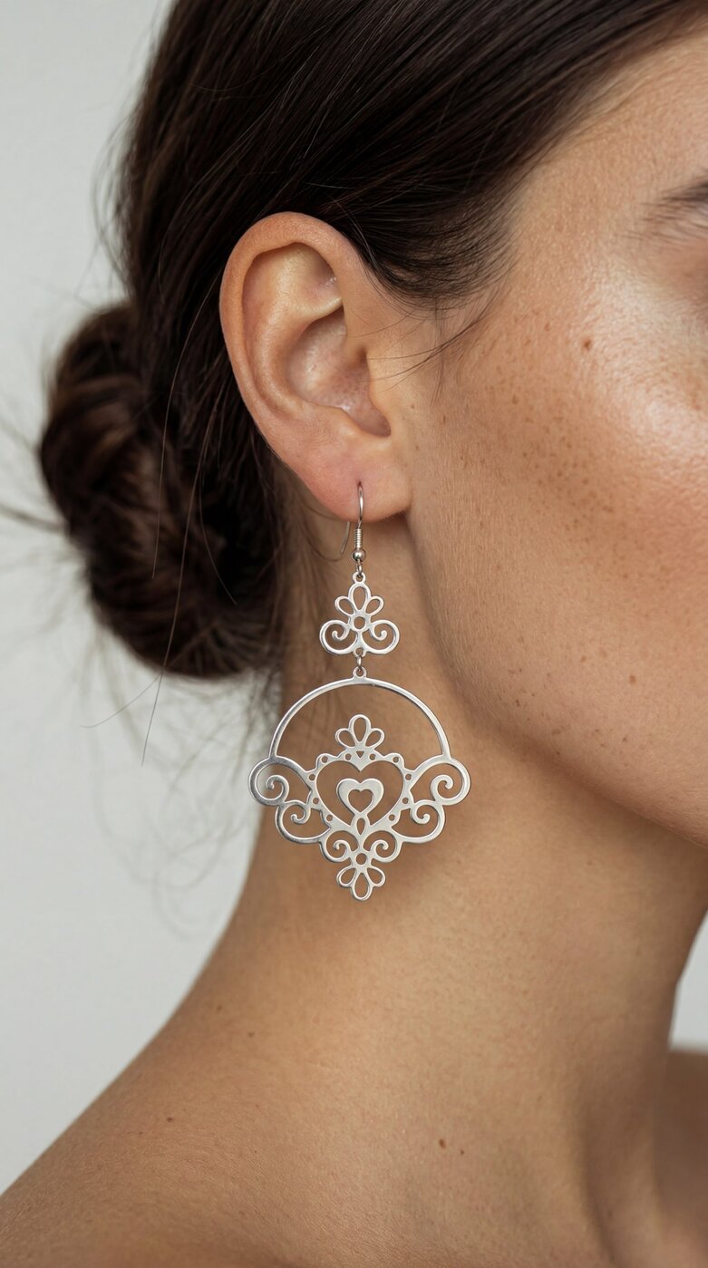 Náušnice Ornamentika – srdiečka 2