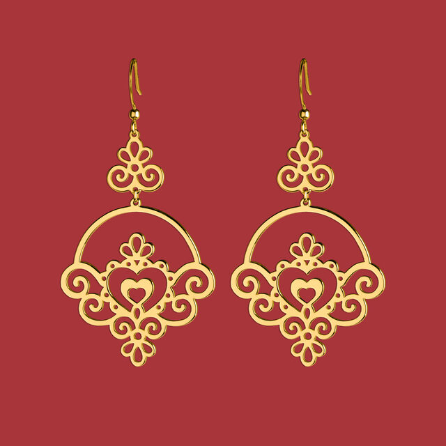 Náušnice Ornamentika – srdiečka 2