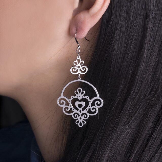 Náušnice Ornamentika – srdiečka 2