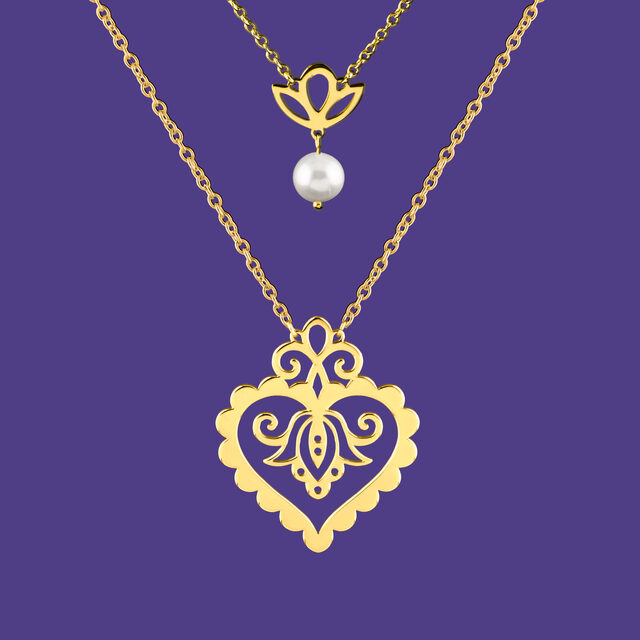 Two-row necklace cifer heart