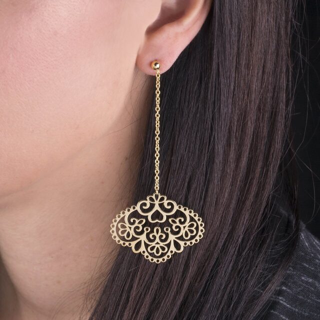 Earrings lace 4 on chain