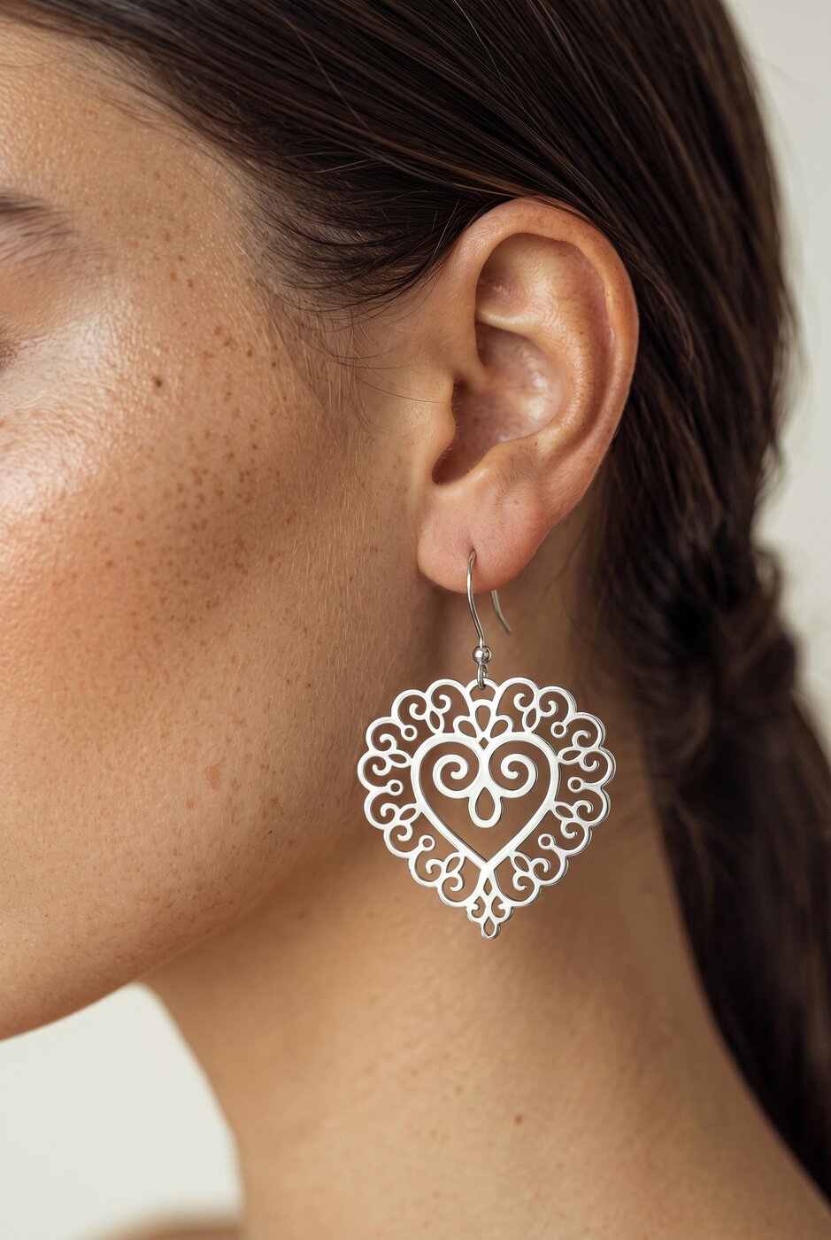Earrings lace 3 – heart