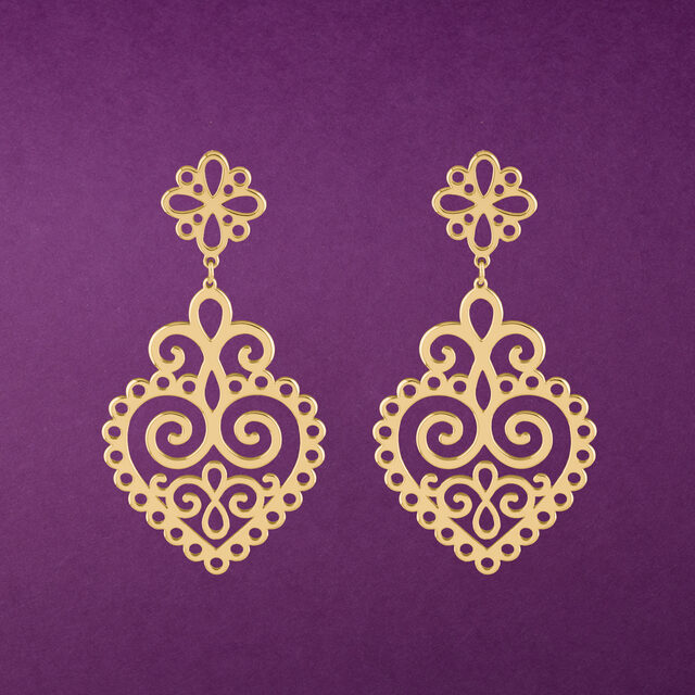 Náušnice srdce ornament 3