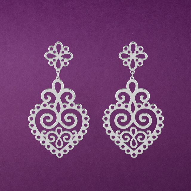 Náušnice srdce ornament 3