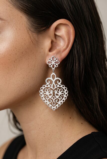 Earrings heart doves 3