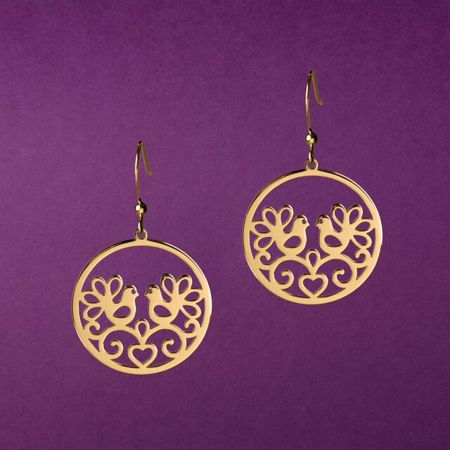 Earrings doves – circle