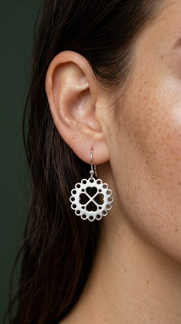 Earrings FOLK quatrefoil 1