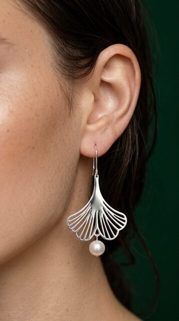 Earrings ginko leaf