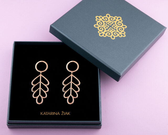 Earrings oak leaf