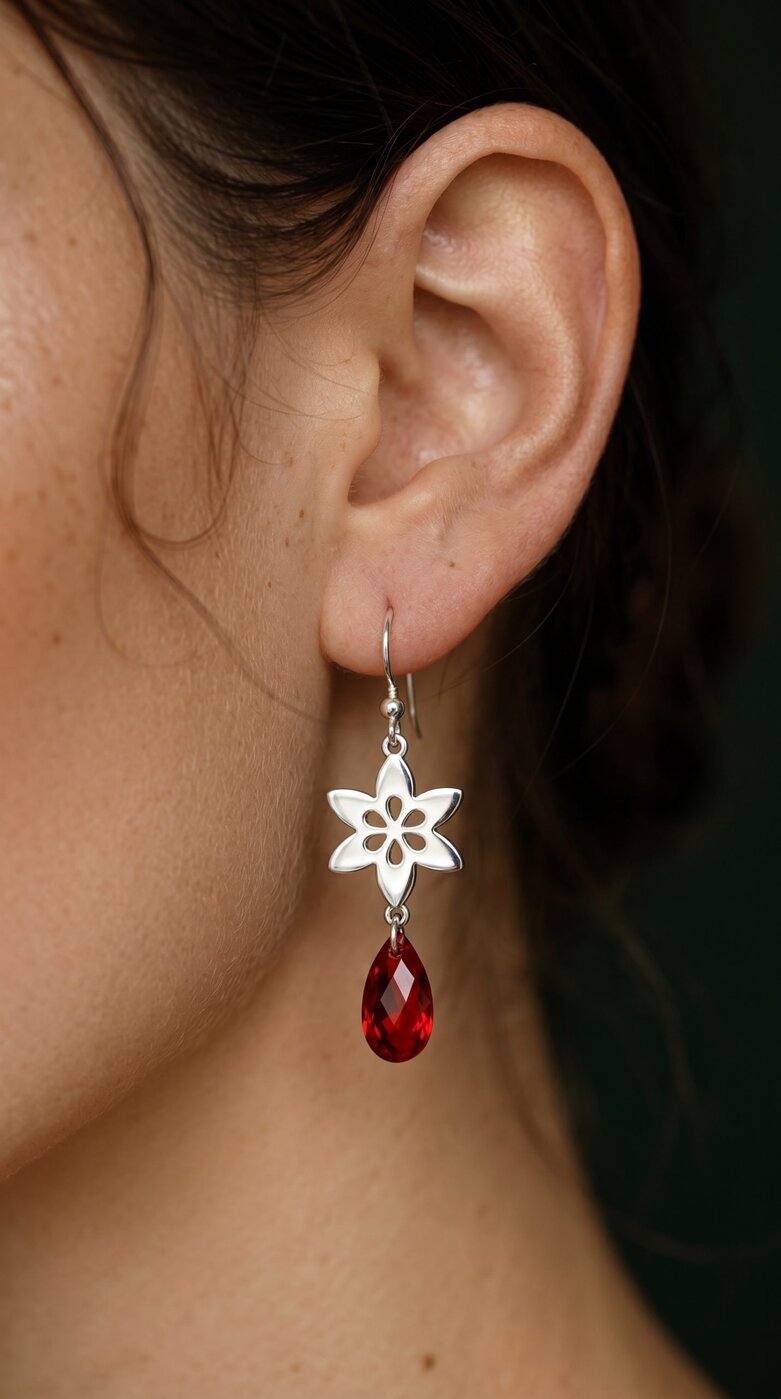 Earrings clematis 6 – swarovski