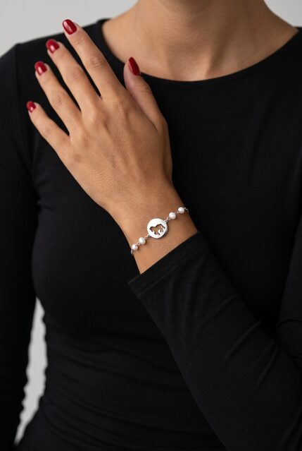 Bracelet Piaf horse – chain + pearls