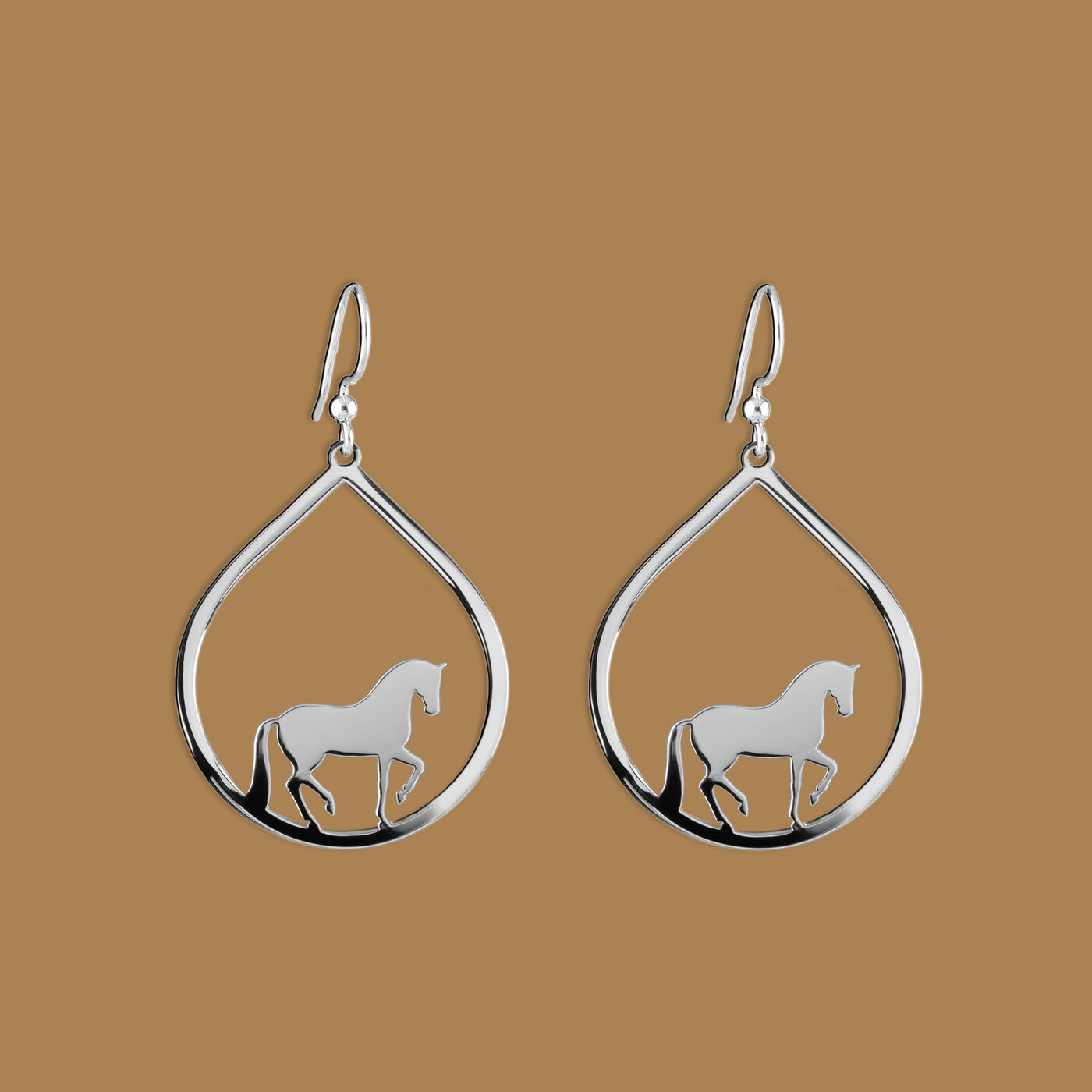 Earrings horse tear