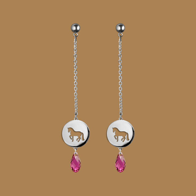 Earrings piaffe – mini circle – swarovski on chains