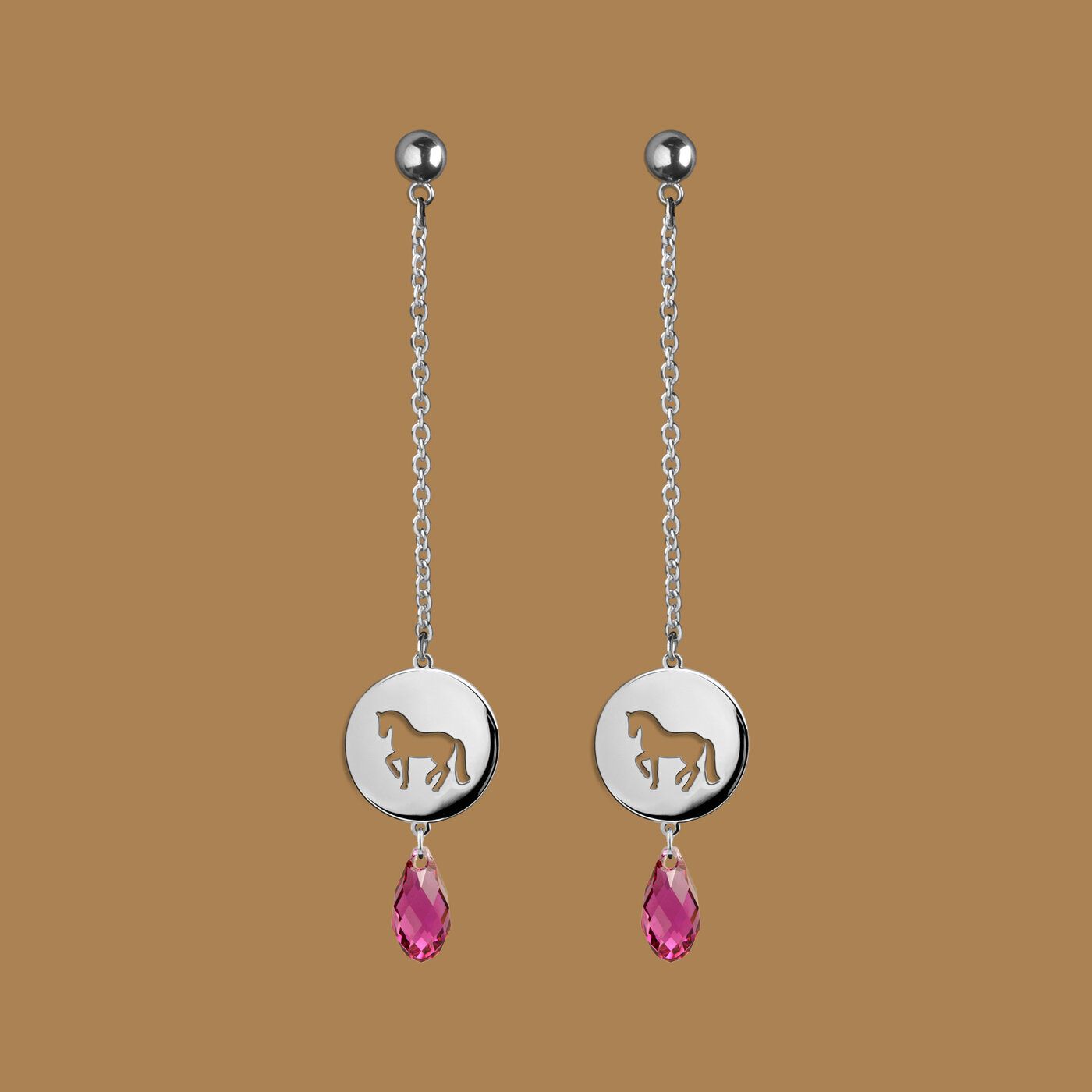 Náušnice piaf – kruh mini – swarovski na retiazke