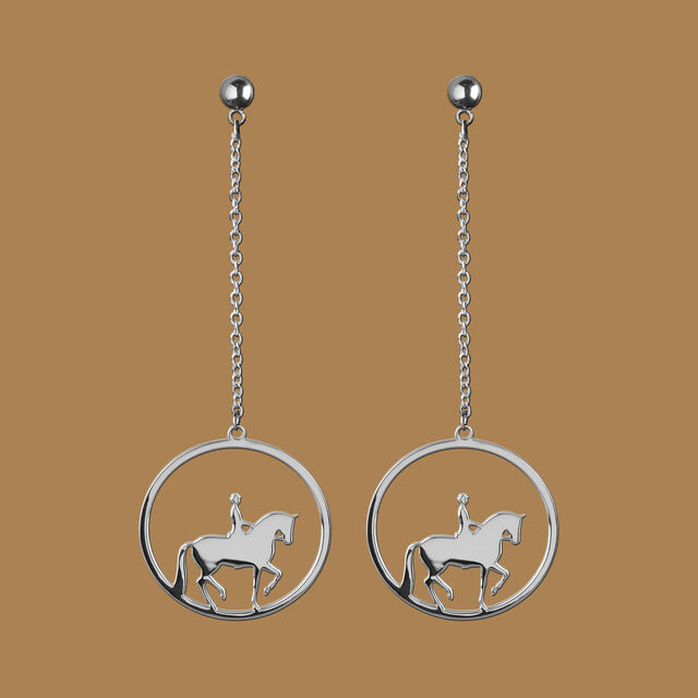 Earrings piaffe – rider circle – 3 cm on chains