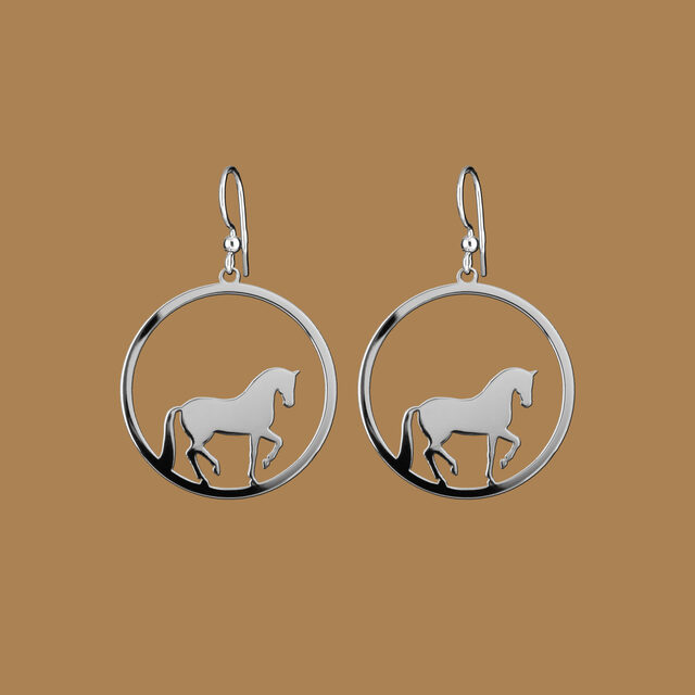 Earrings piaffe – horse circle – 3 cm