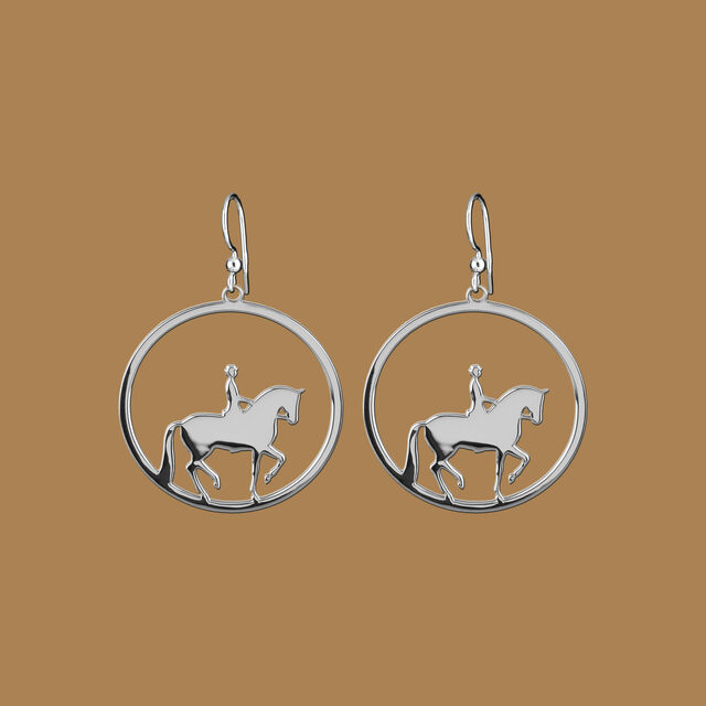 Earrings piaffe – rider circle – 3 cm