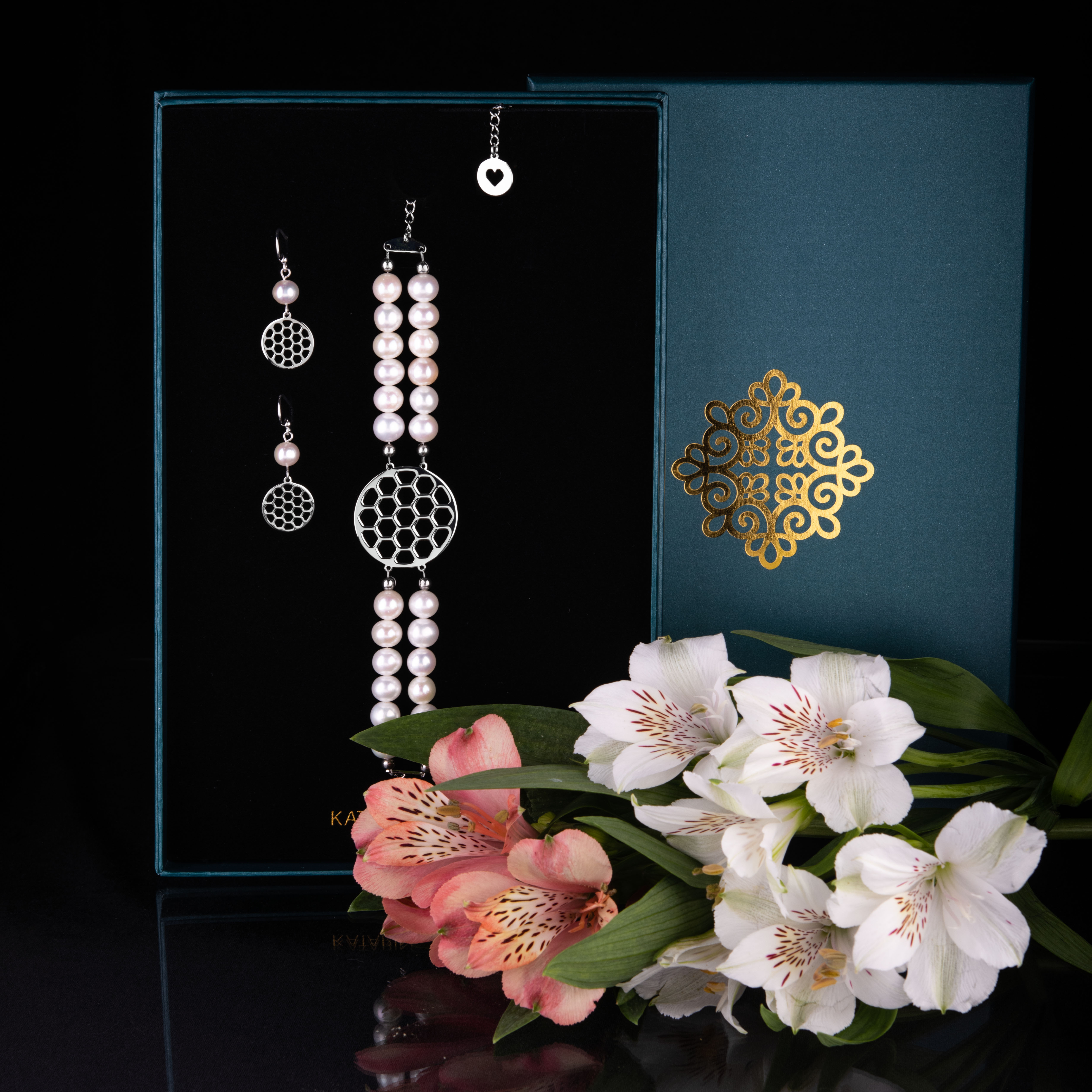 Náušnice golf 3 s perlou