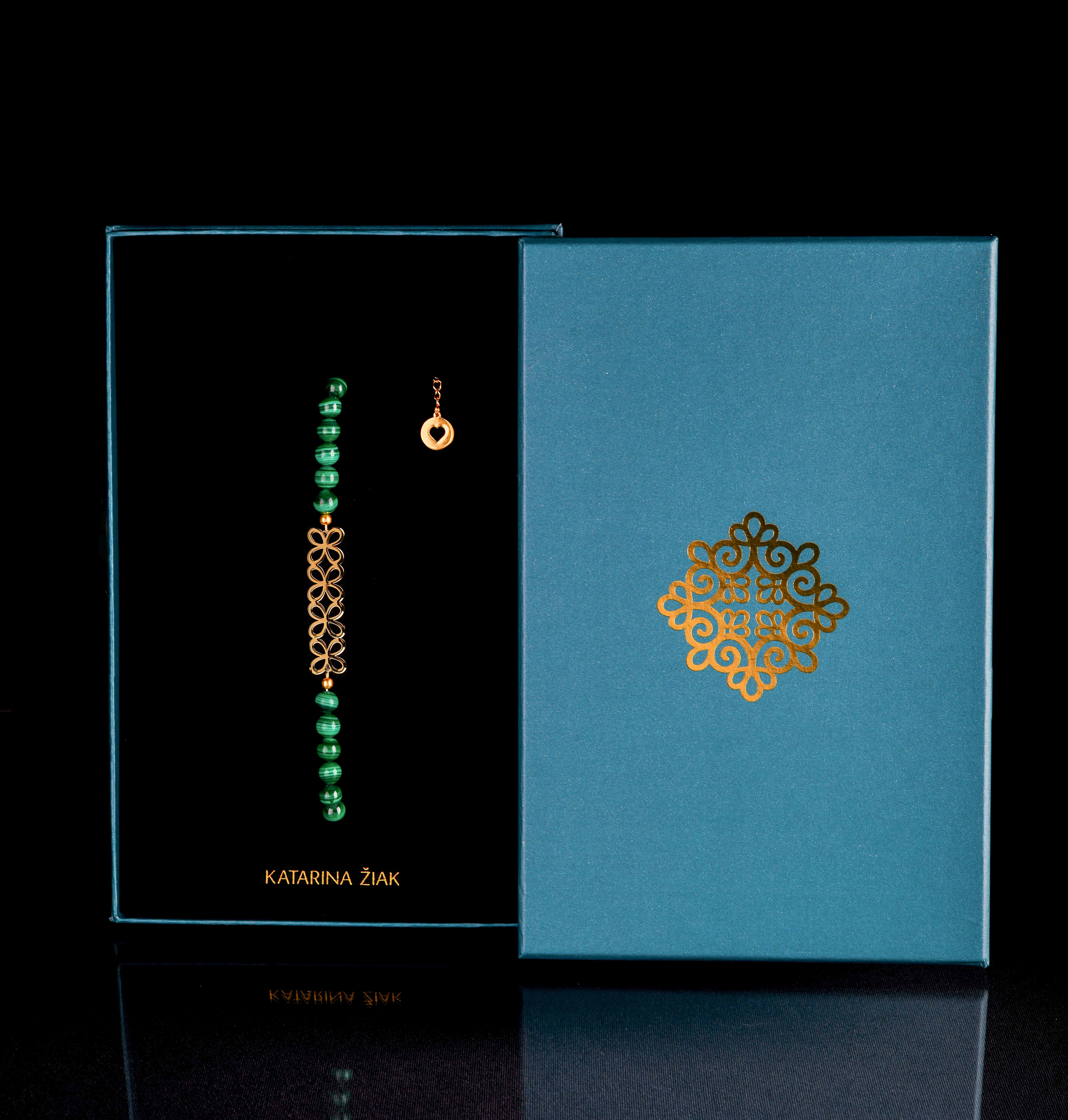 Náramok nekonečno 3 - malachit