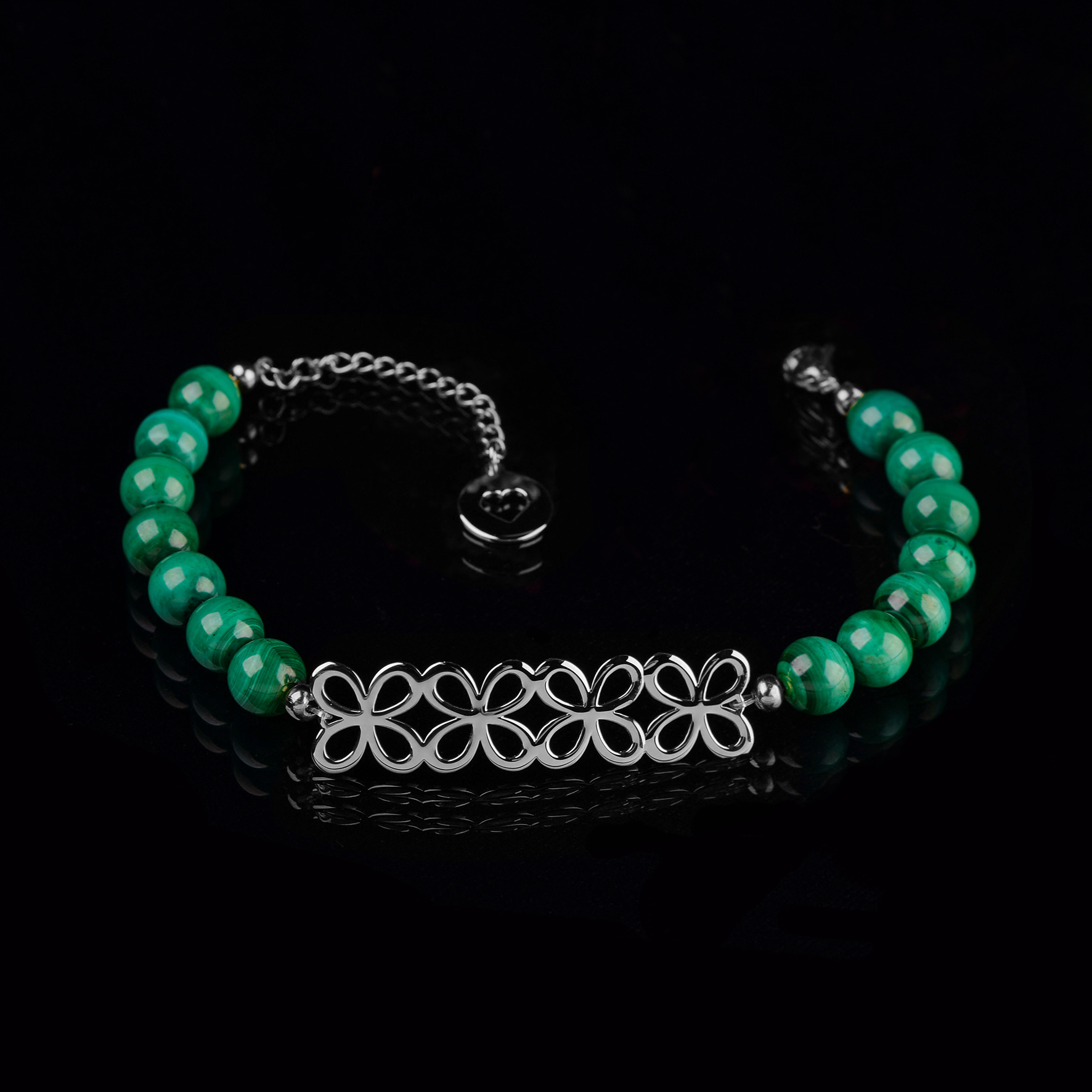 Náramok nekonečno 3 - malachit