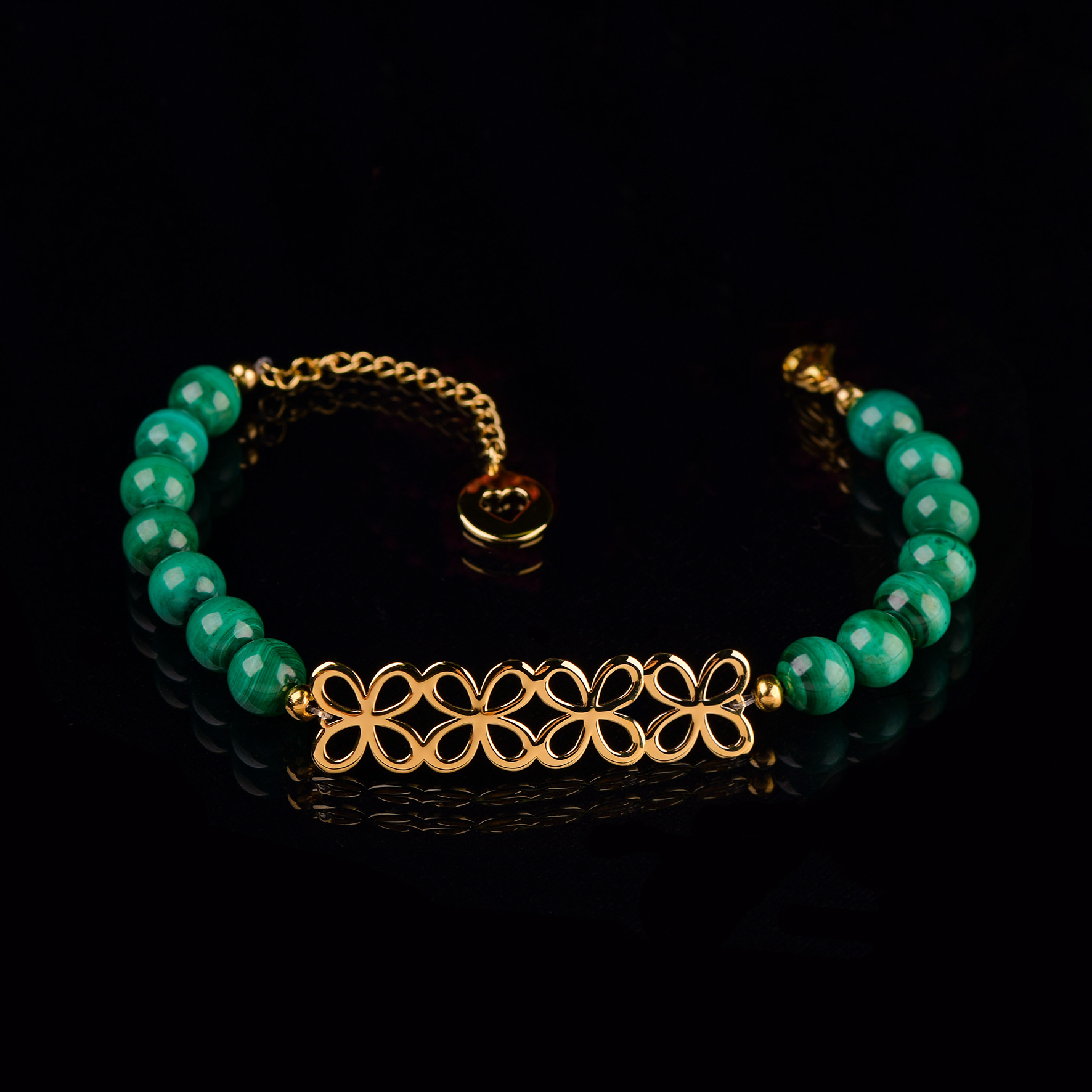 Náramok nekonečno 3 - malachit