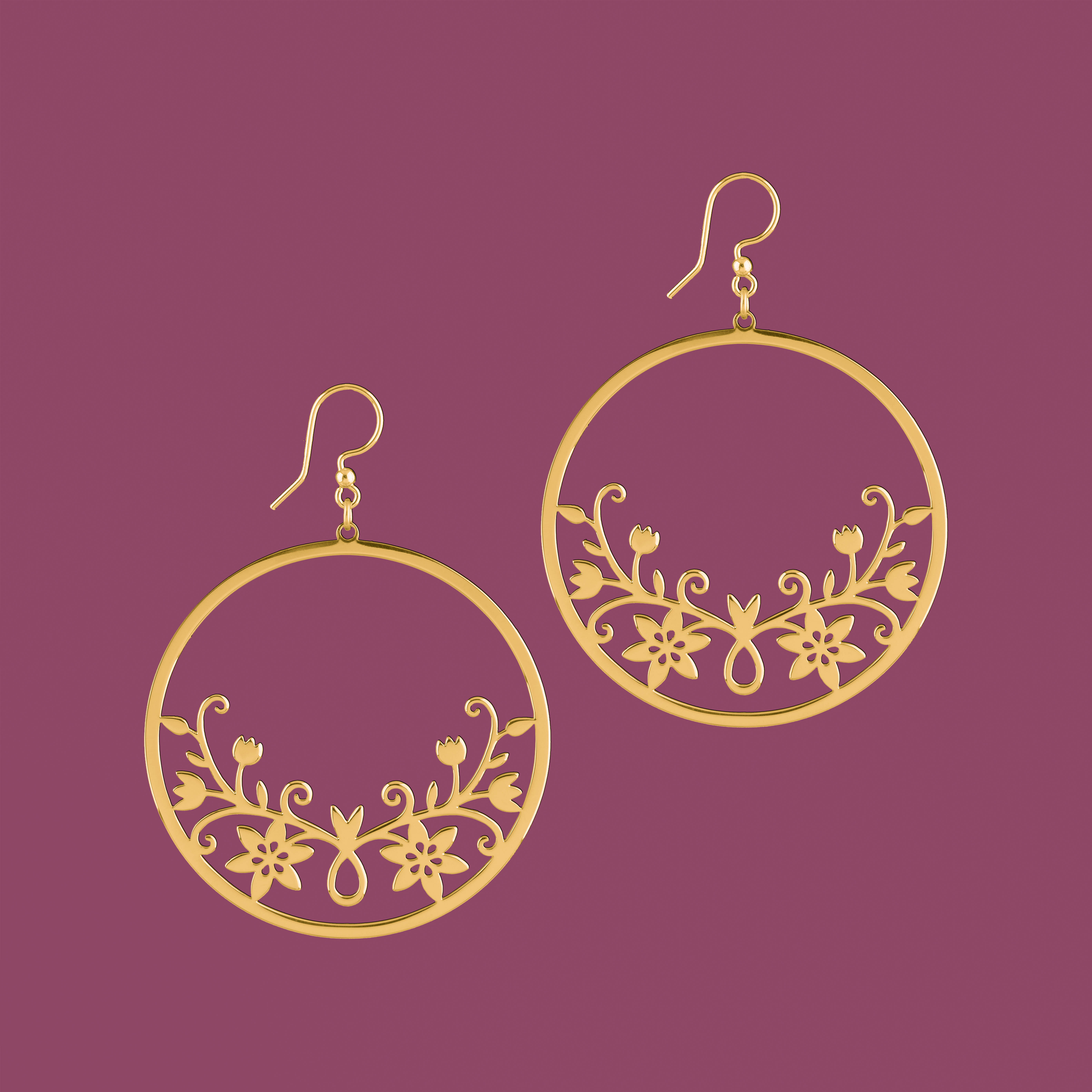 Náušnice klematis 1 - kruh