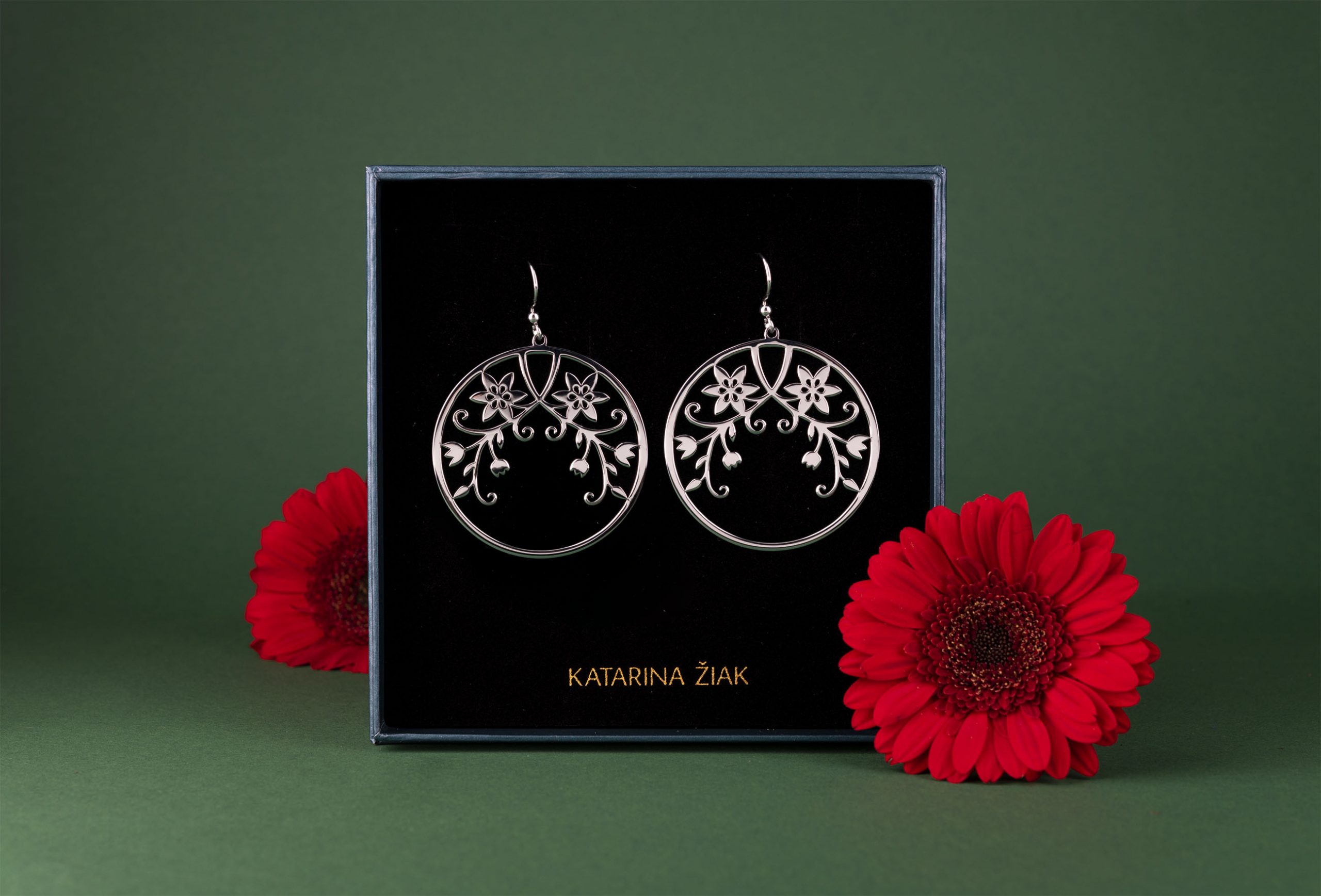 Náušnice klematis 2 - kruh