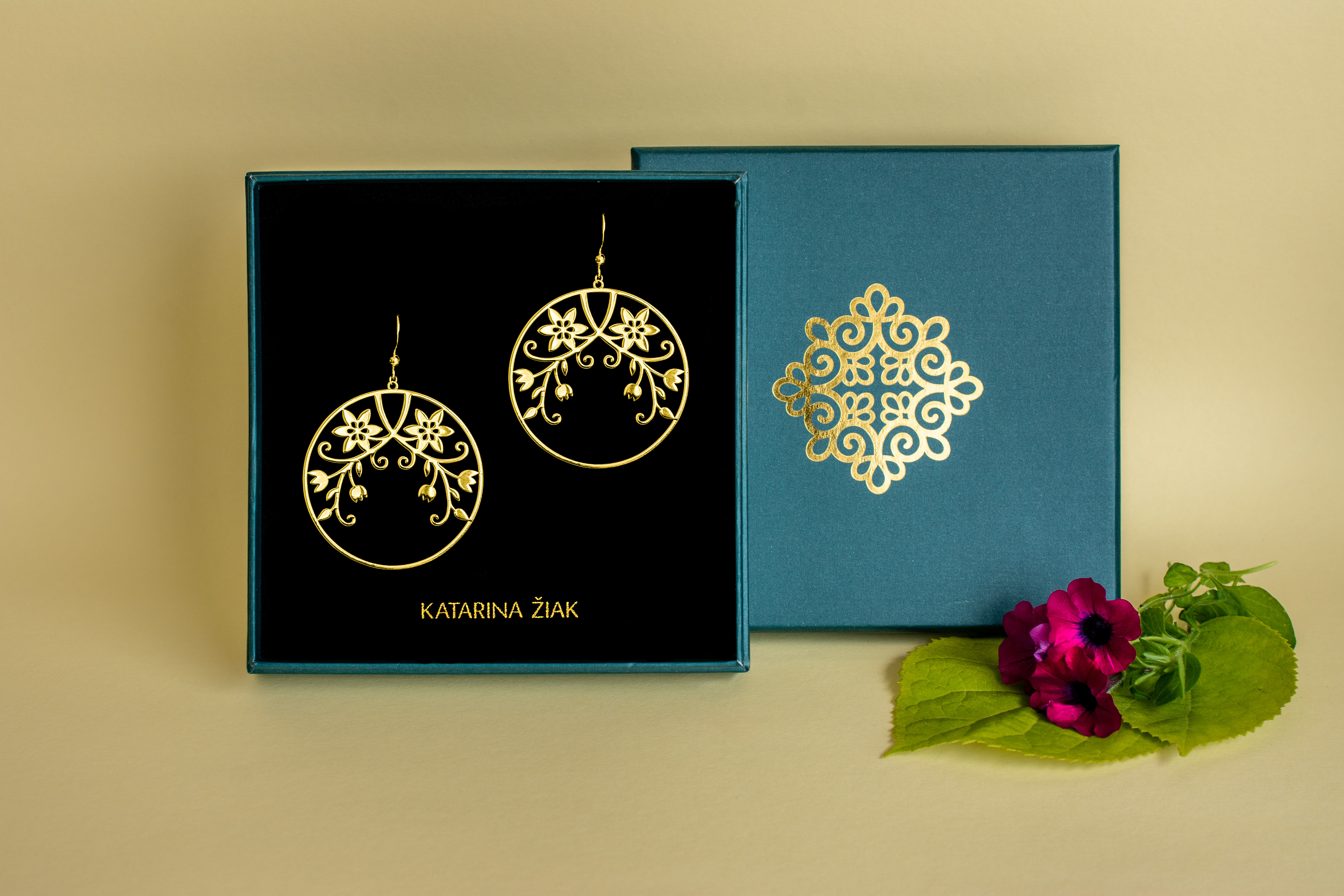 Náušnice klematis 2 - kruh