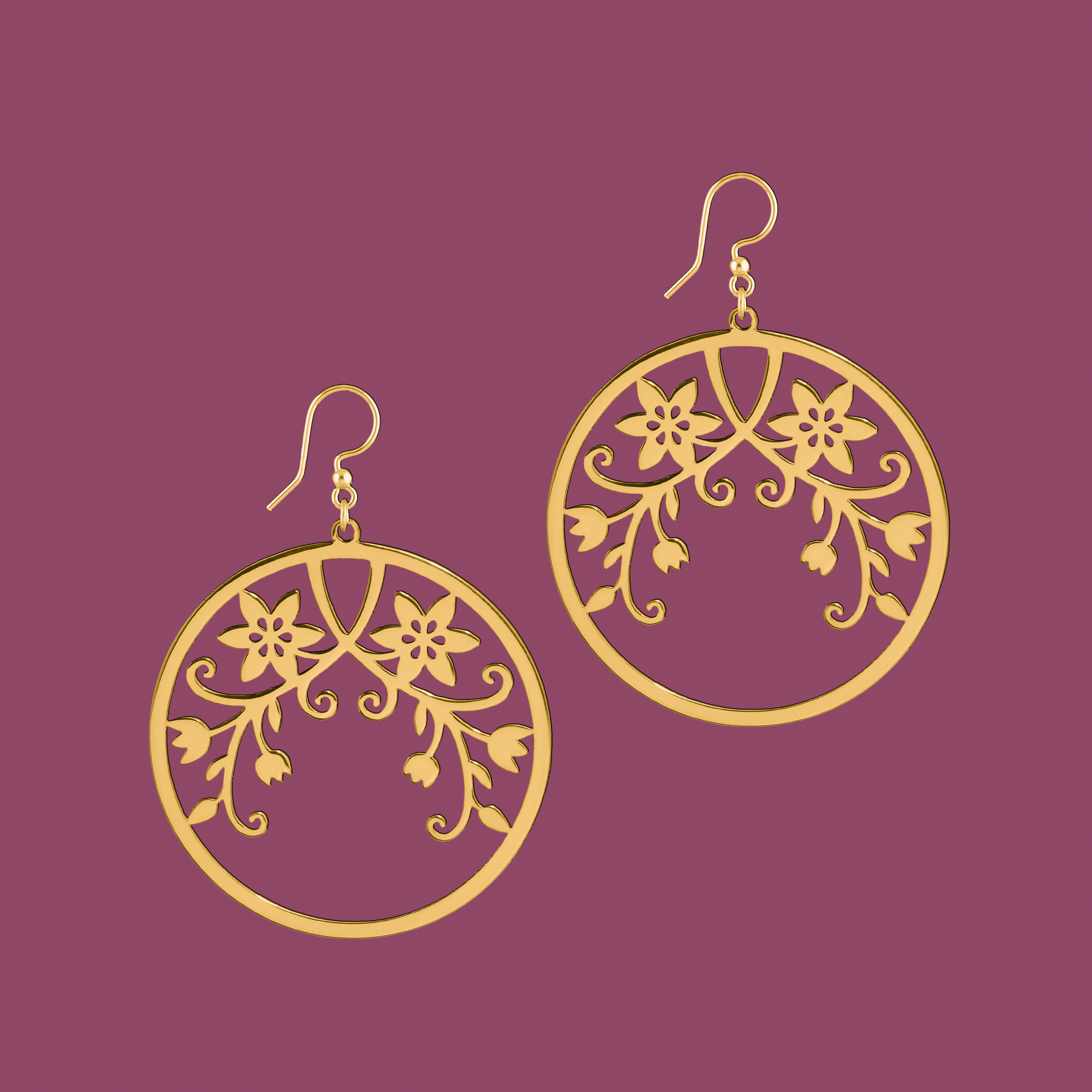 Náušnice klematis 2 - kruh