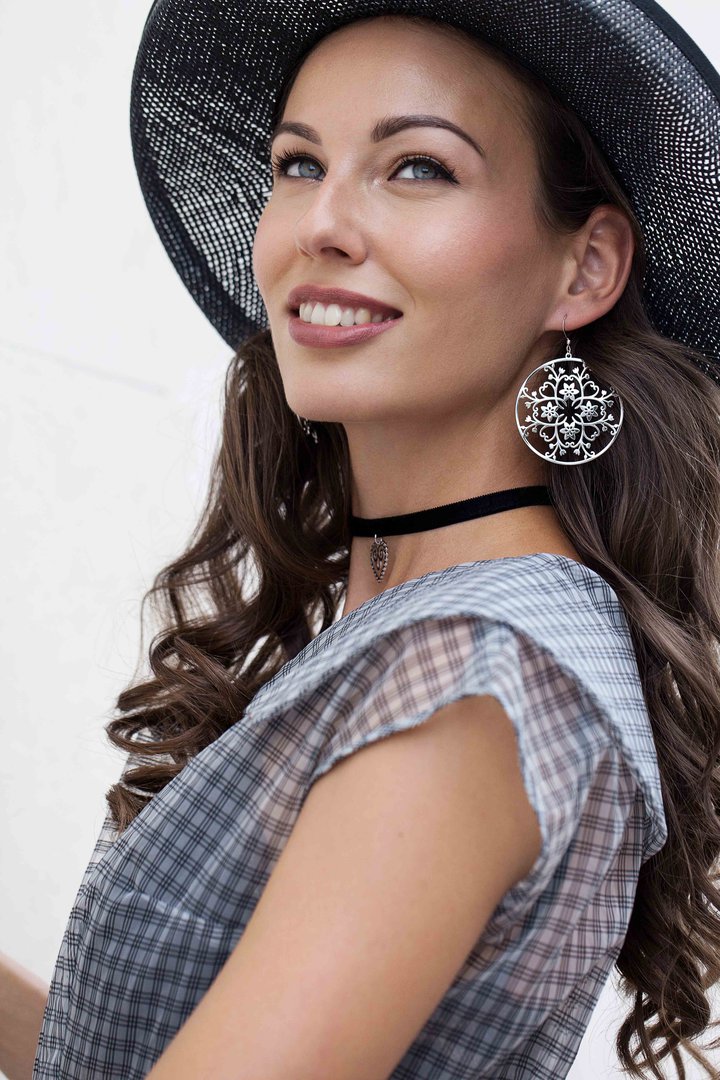 Náušnice klematis 4 - kruh