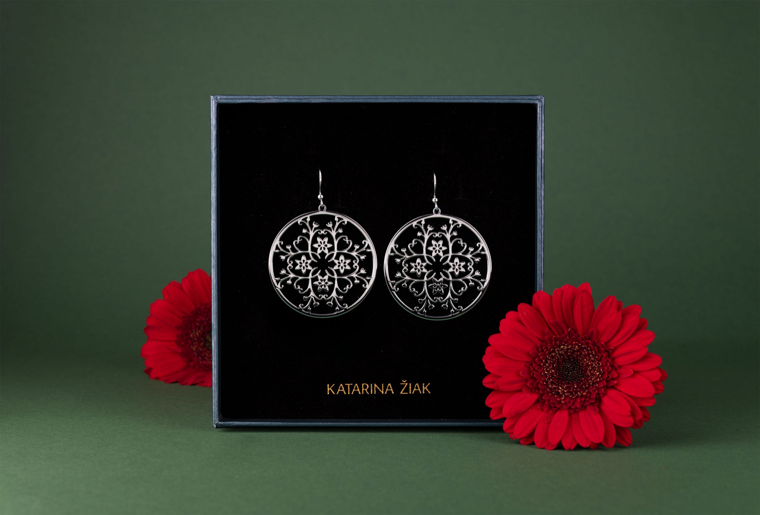 Náušnice klematis 4 - kruh