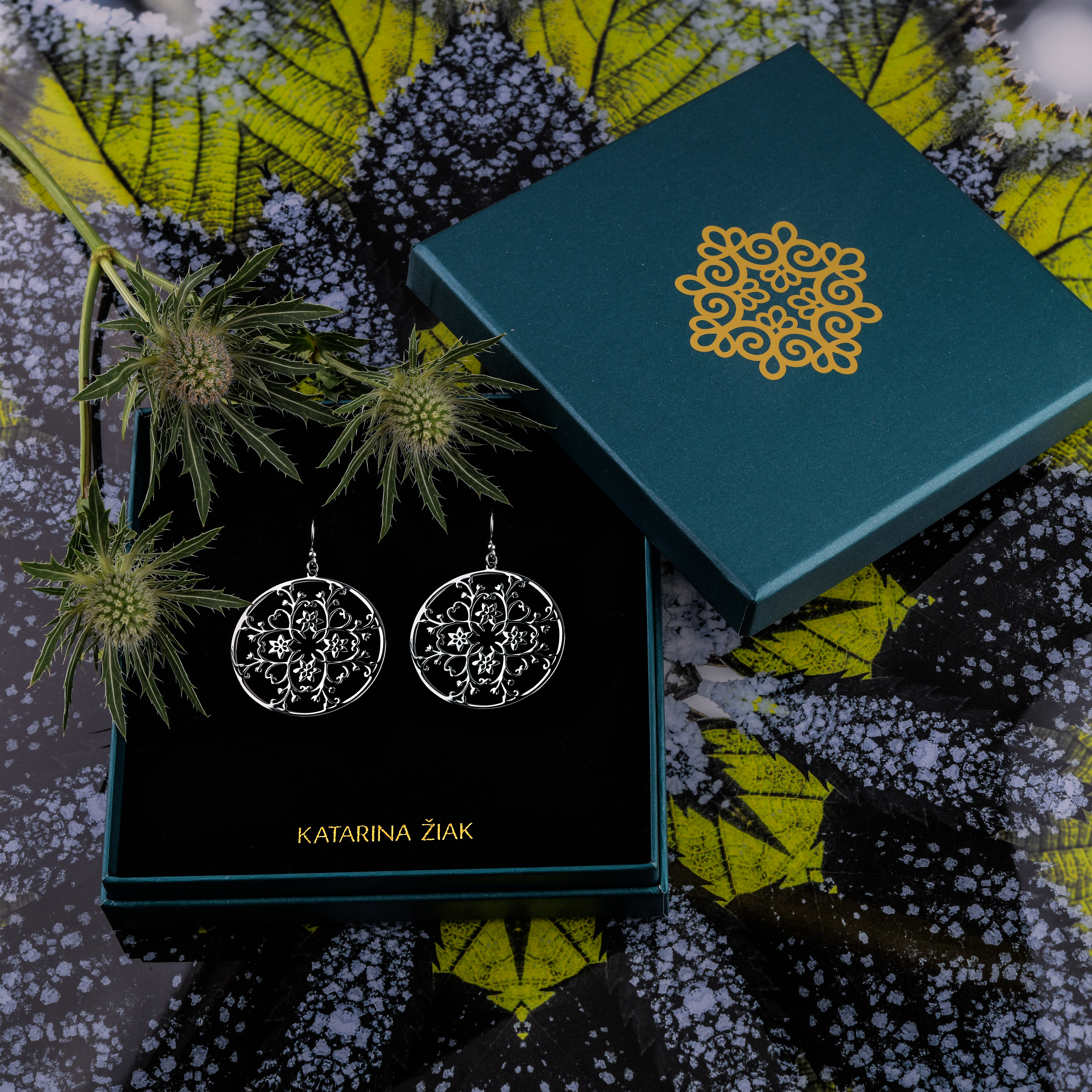 Náušnice klematis 4 - kruh