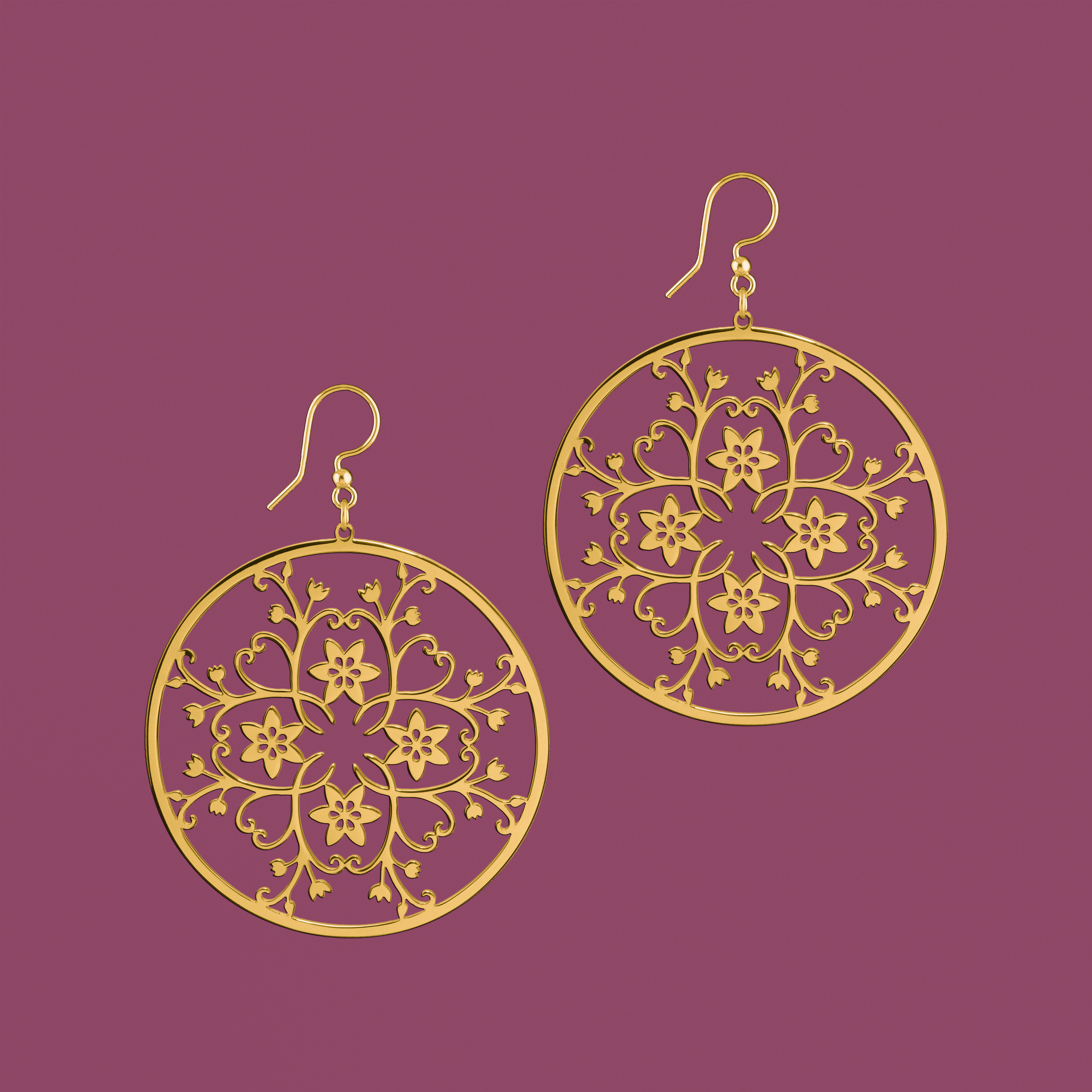 Náušnice klematis 4 - kruh