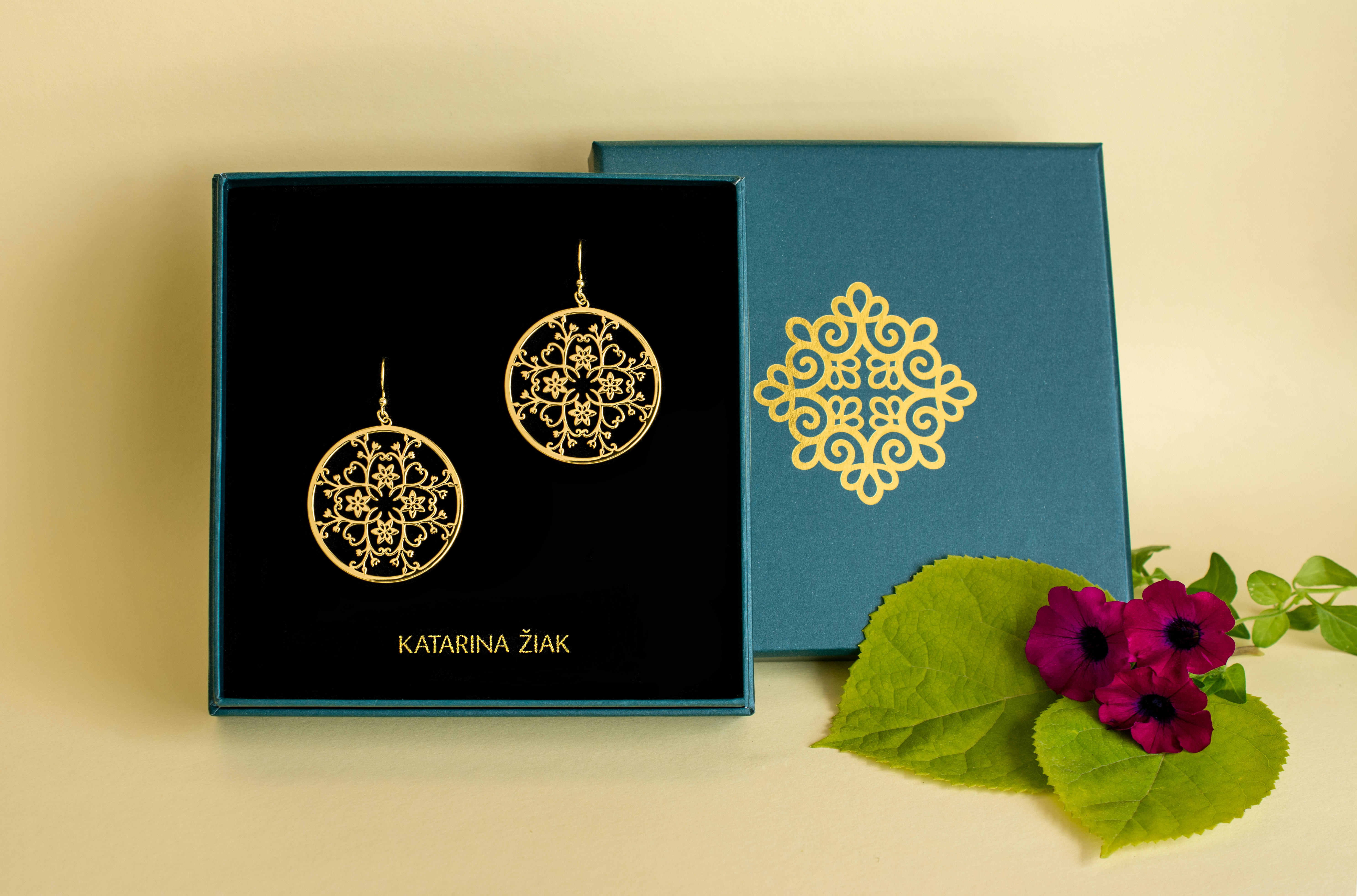 Náušnice klematis 4 - kruh