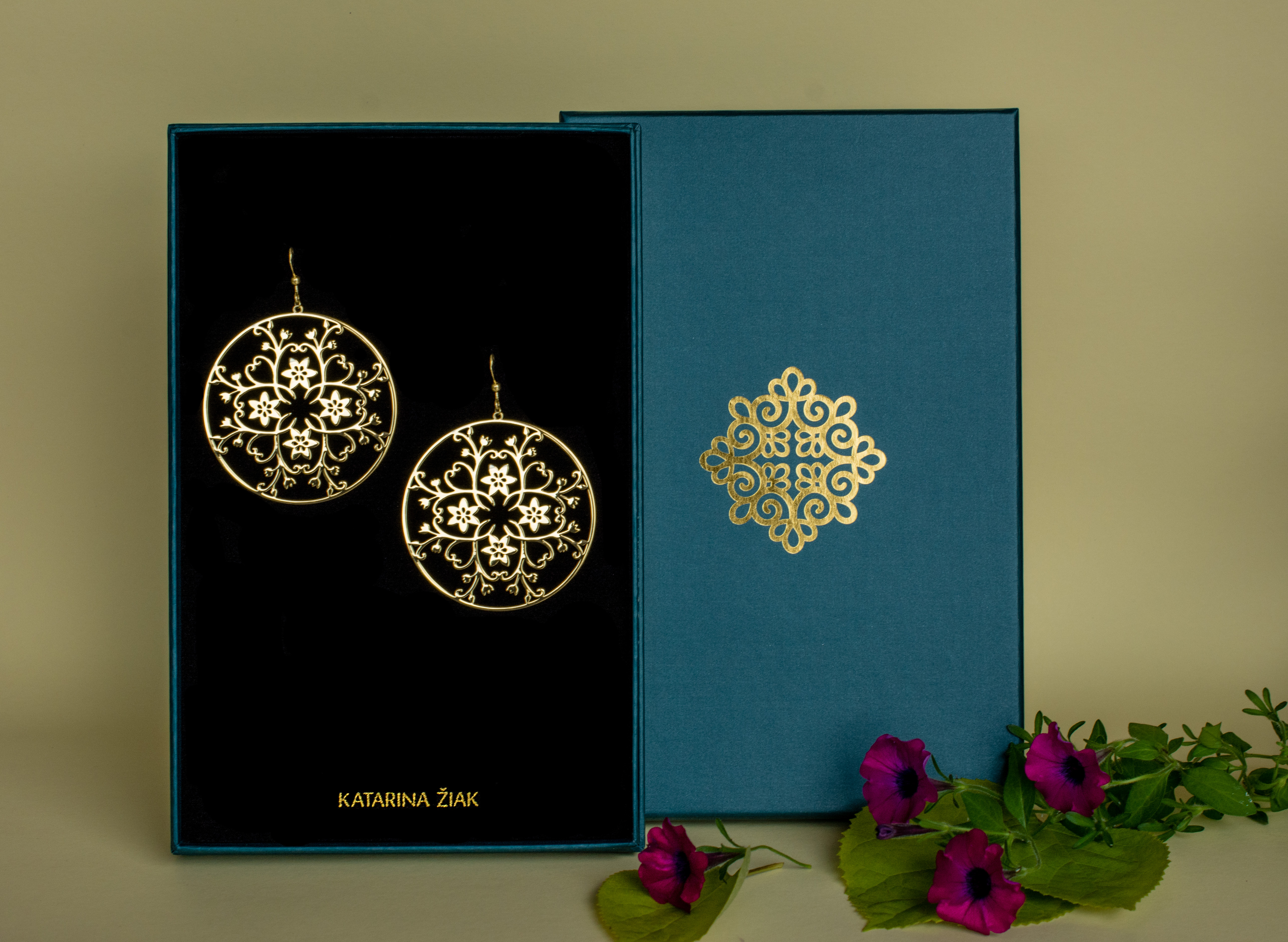 Náušnice klematis 4 - kruh