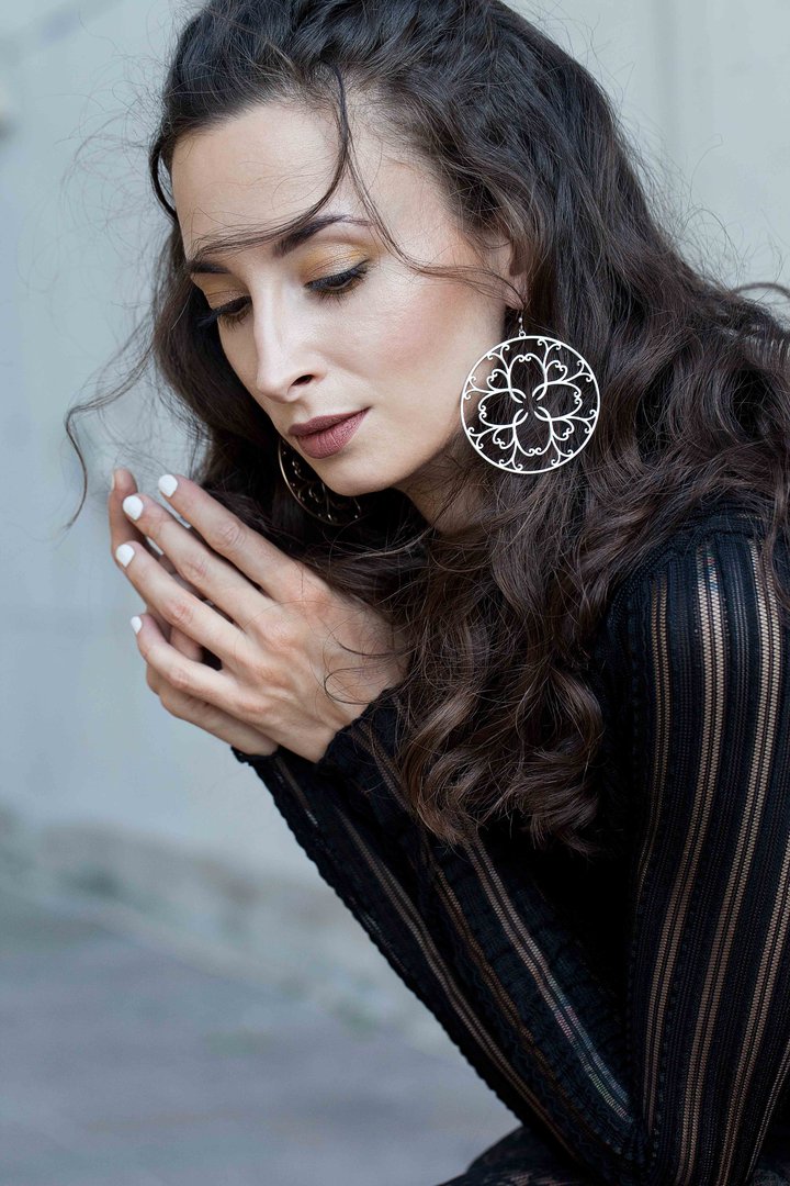 Náušnice klematis 5 - kruh